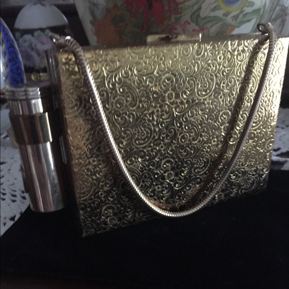 Vintage 1940’s brass evening clutch